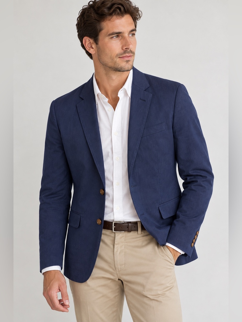 J. Crew Ludlow Somelos Navy Cotton Stretch Blazer Sport Coat 40S